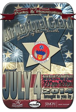 The Air National Guard Band of the South will be performing at Aaron Bessant Park Amphitheater in Panama City Beach on July 4th. 