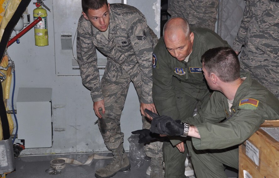 Eight members of the 927th Air Refueling Wing, completed a humanitarian cargo mission to Asuncion, Paraguay, June 30. The mission was made possible by the Denton Amendment, a jointly administered program allowing U.S. citizens and organizations to use space available on U.S. military planes to transport humanitarian goods to countries in need. (U.S. Air Force photo by Capt Joe Simms)