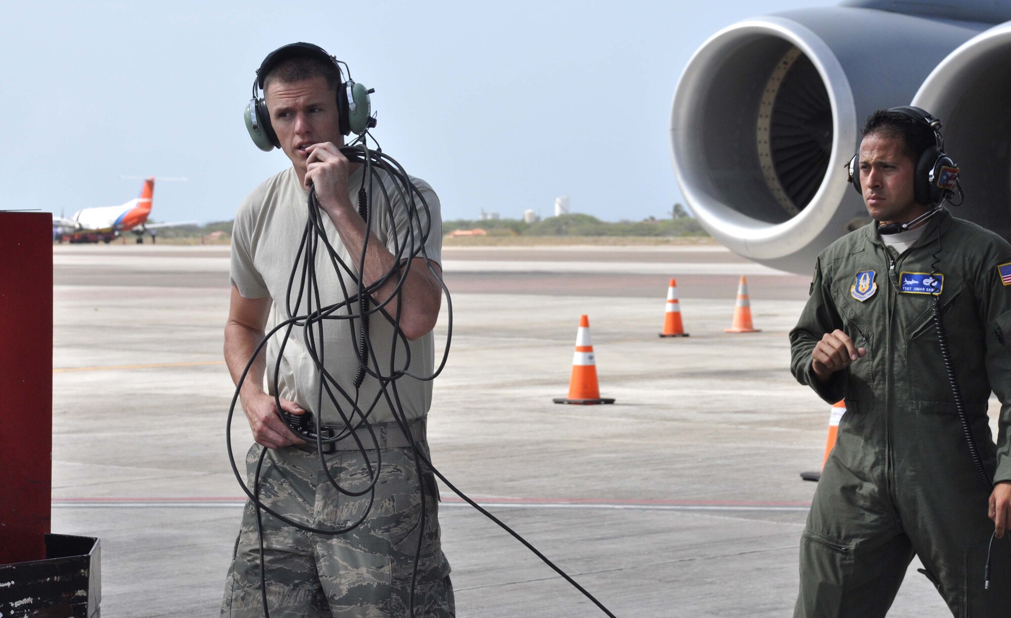 Eight members of the 927th Air Refueling Wing, completed a humanitarian cargo mission to Asuncion, Paraguay, June 30. The mission was made possible by the Denton Amendment, a jointly administered program allowing U.S. citizens and organizations to use space available on U.S. military planes to transport humanitarian goods to countries in need. (U.S. Air Force photo by Capt Joe Simms)
