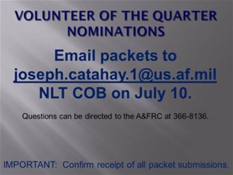 07032014- volunteer of the quarter nominations