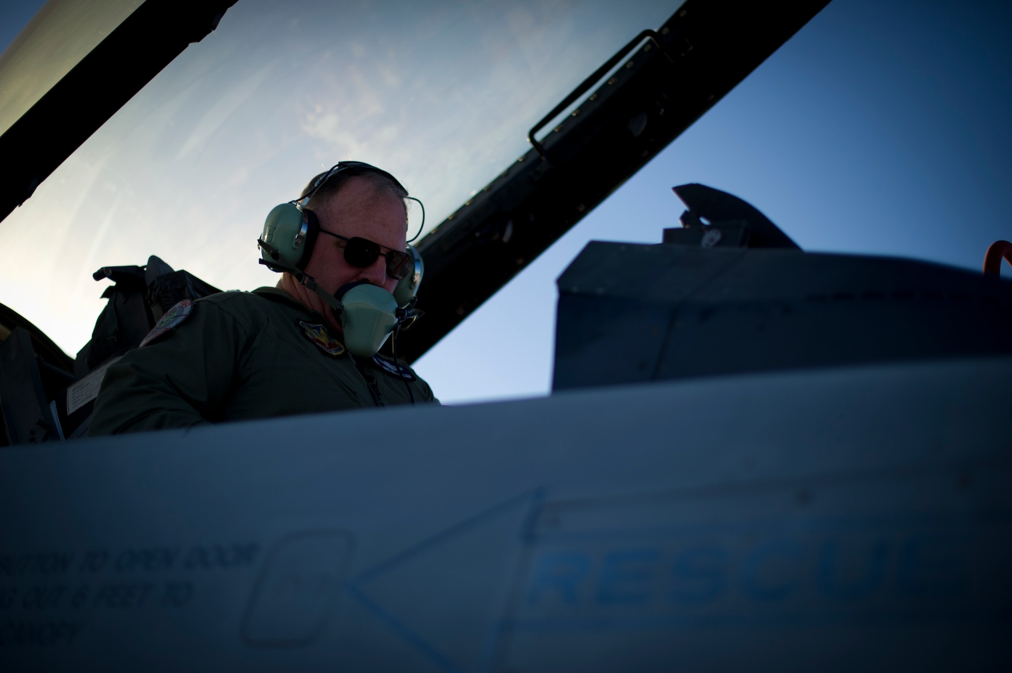 A QF-16 pilot prepares the aircraft for takeoff during an unmanned live fire exercise at Holloman Air Force Base, N.M., June 25. A QF-16 took part in an operational live fire exercise as part of the aircrafts test flight program before the beginning of production at the Boeing facility in Cecil Field, Jacksonville, Fla. in late 2014. (U.S. Air Force photo by Airman 1st Class Aaron Montoya / Released)