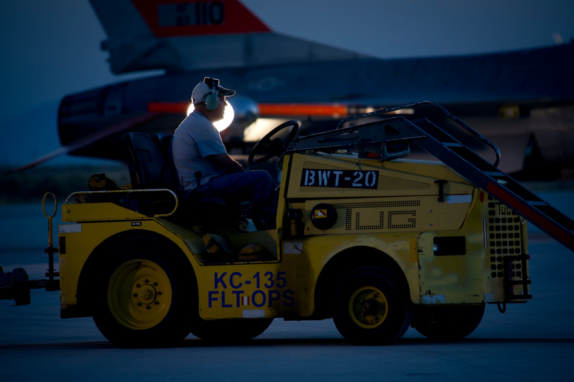 A QF-16 crew member awaits a pre-flight inspection for an unmanned live fire exercise at Holloman Air Force Base, N.M., June 25. A QF-16 took part in an operational live fire exercise as part of the aircrafts test flight program before the beginning of production at the Boeing facility in Cecil Field, Jacksonville, Fla. in late 2014. (U.S. Air Force photo by Airman 1st Class Aaron Montoya / Released)
