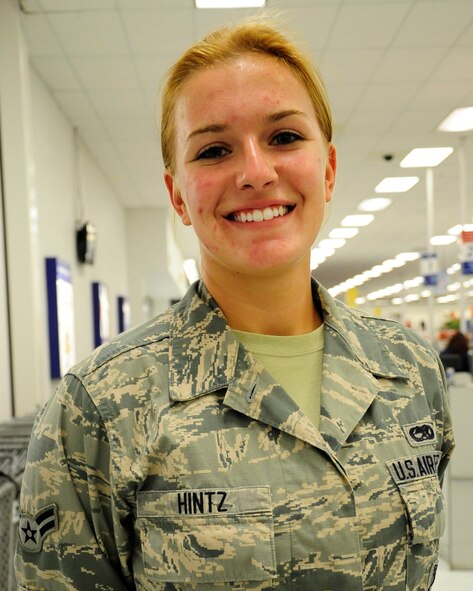 Airman 1st Class Eva Hintz, 2nd Maintenance Group weapons standardization, I serve because I wanted to ensure that the freedoms given to us by those who served before us will remain for generations to come. (U.S. Air Force photo/Airman 1st Class Mozer Da Cunha)