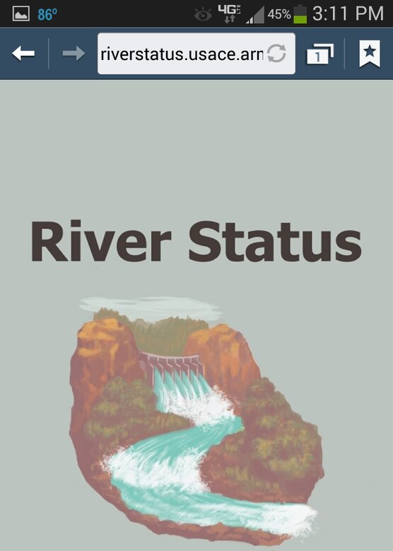 The U.S. Army Corps of Engineers Nashville District recently went live with the mobile website “River Status” that gives anyone with a smart device and Internet access an ability to view real-time water information within the Cumberland River watershed.  