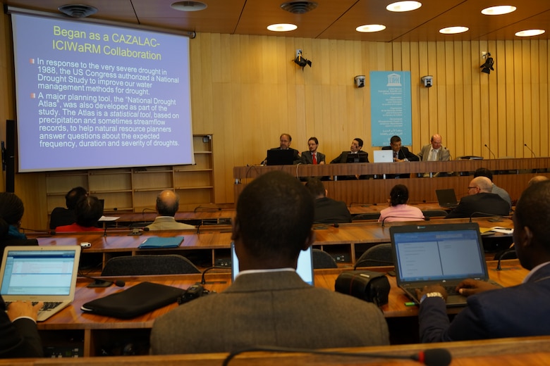 Dr. Will Logan, Deputy Director, ICIWaRM, presenting on the center’s activities associated with the G-WADI program at the IHP side-event on “Data and Products to Address Water Challenges, 18 June 2014.