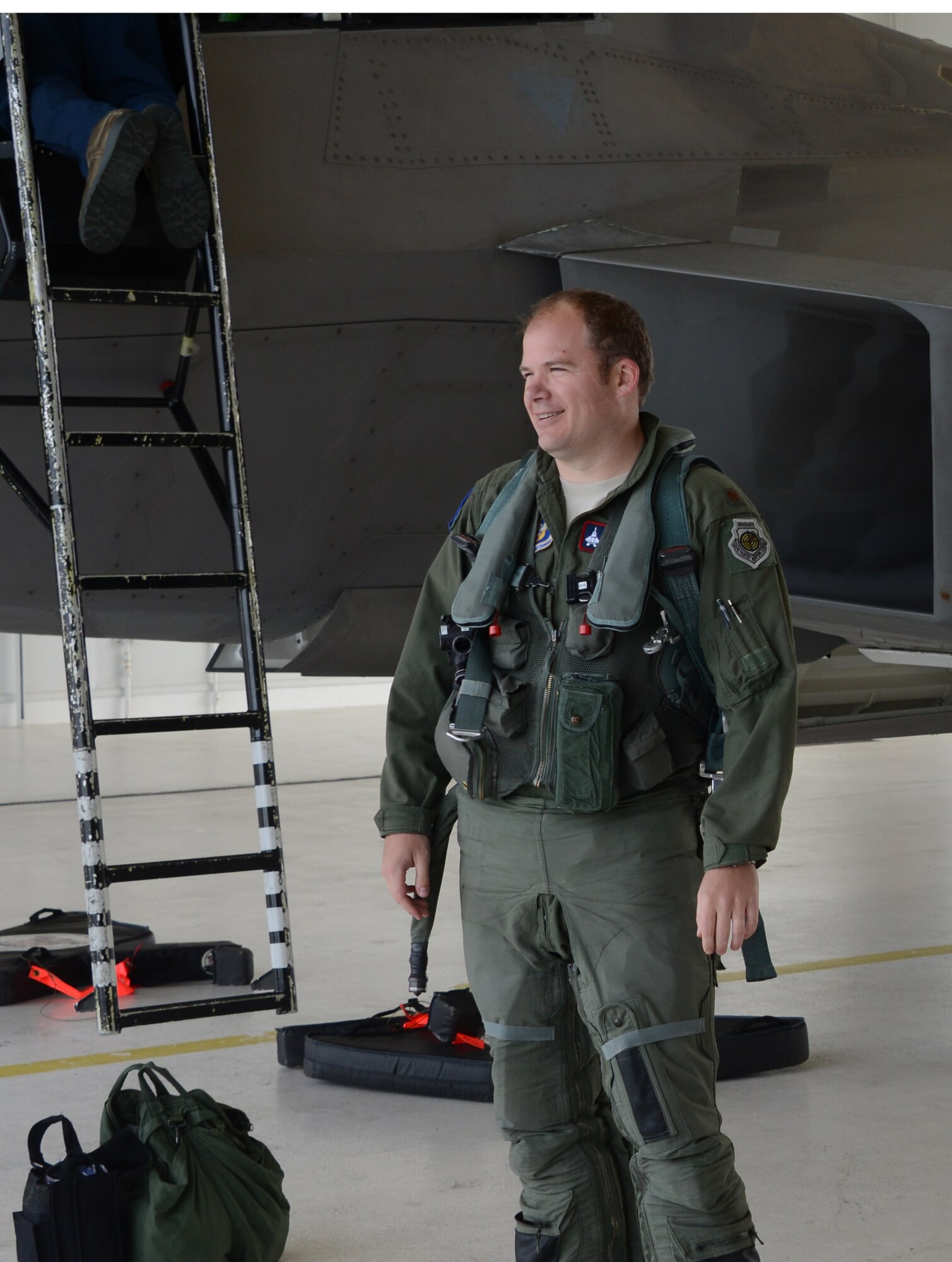 Maj. Jonathan Gration, Reserve F-22 pilot assigned to the 302nd Fighter Squadron, was the fourth pilot to reach 1,000 flight hours in the F-22 during a sortie here July 3. (U.S. Air Force photo/Tech. Sgt. Dana Rosso)