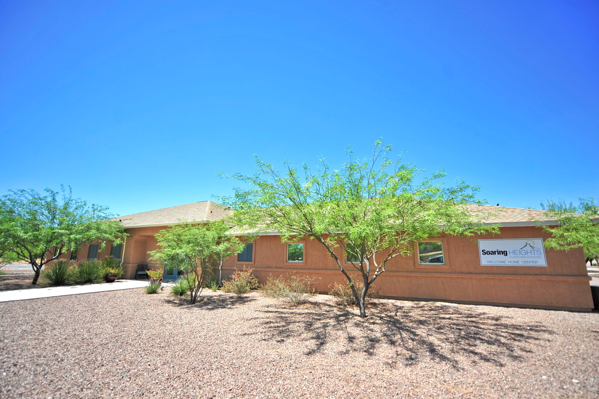 The Soaring Heights Welcome Home Center, located at 8090 E. Ironwood Street, is pictured at Davis-Monthan Air force Base, Ariz., June 30, 2014.  Soaring Heights opened its doors to all active duty, Guard, Reserve, ROTC recruiters and ROTC servicemembers June 23.  (U.S. Air Force Photo by Airman 1st Class Chris Massey)