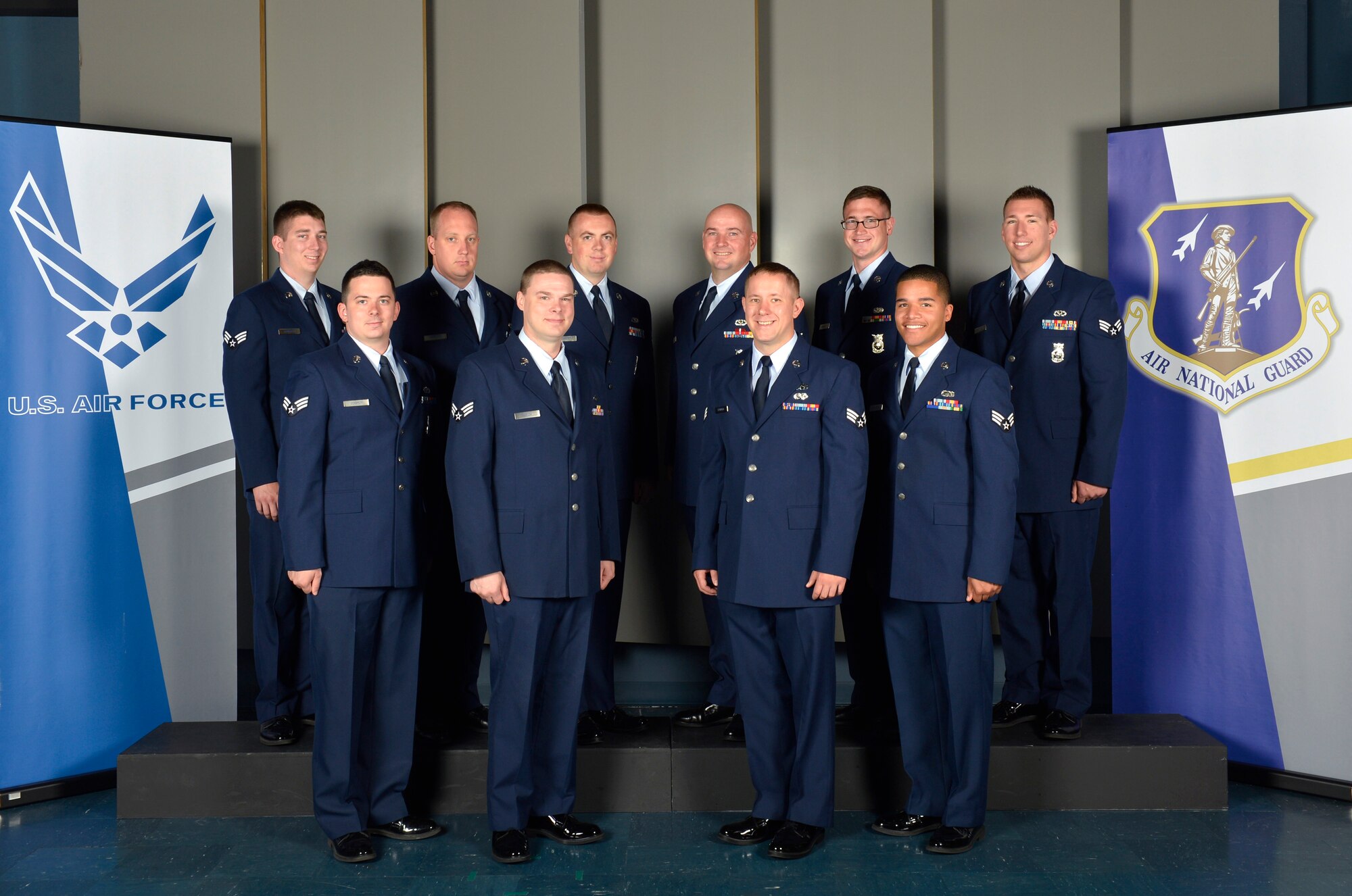 McGHEE TYSON AIR NATIONAL GUARD BASE, Tenn. ??? Students attending the Satellite Airman Leadership School Class 14-4, from the 127th Fighter Wing, Selfridge Air National Guard Base, Mich. gathers at the I.G. Brown Air National Guard Training and Education Center here, June 16, 2014. (U.S. Air National Guard photo by Master Sgt. Kurt Skoglund/Released)