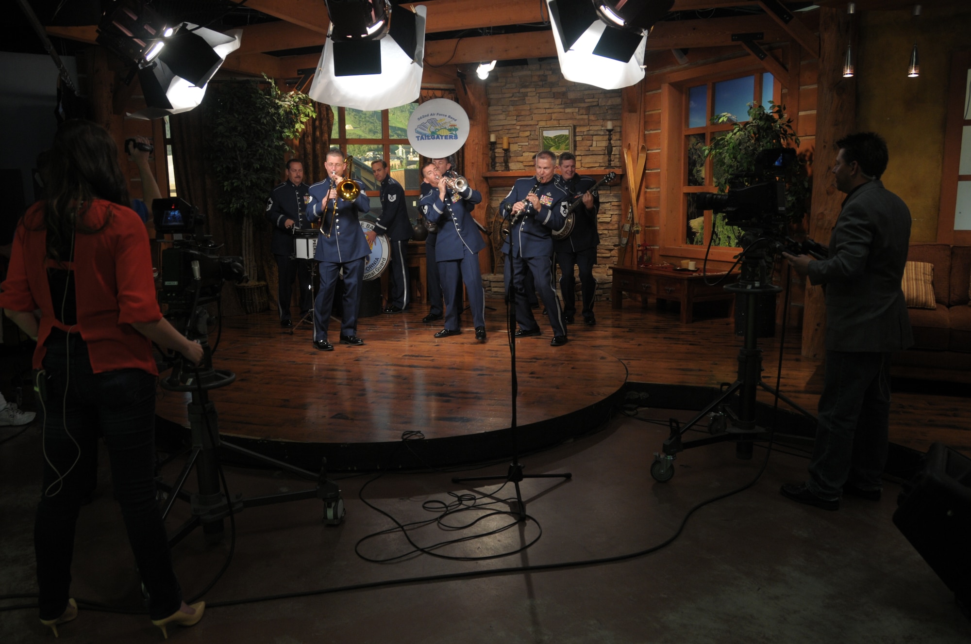 The Tailgaters with the Air National Guard Band of the West Coast perform at the Park City Television Station in Park City, Utah on July 1, 2014. (U.S Air National Guard photo by Airman 1st Class Madeleine Richards/Released)

