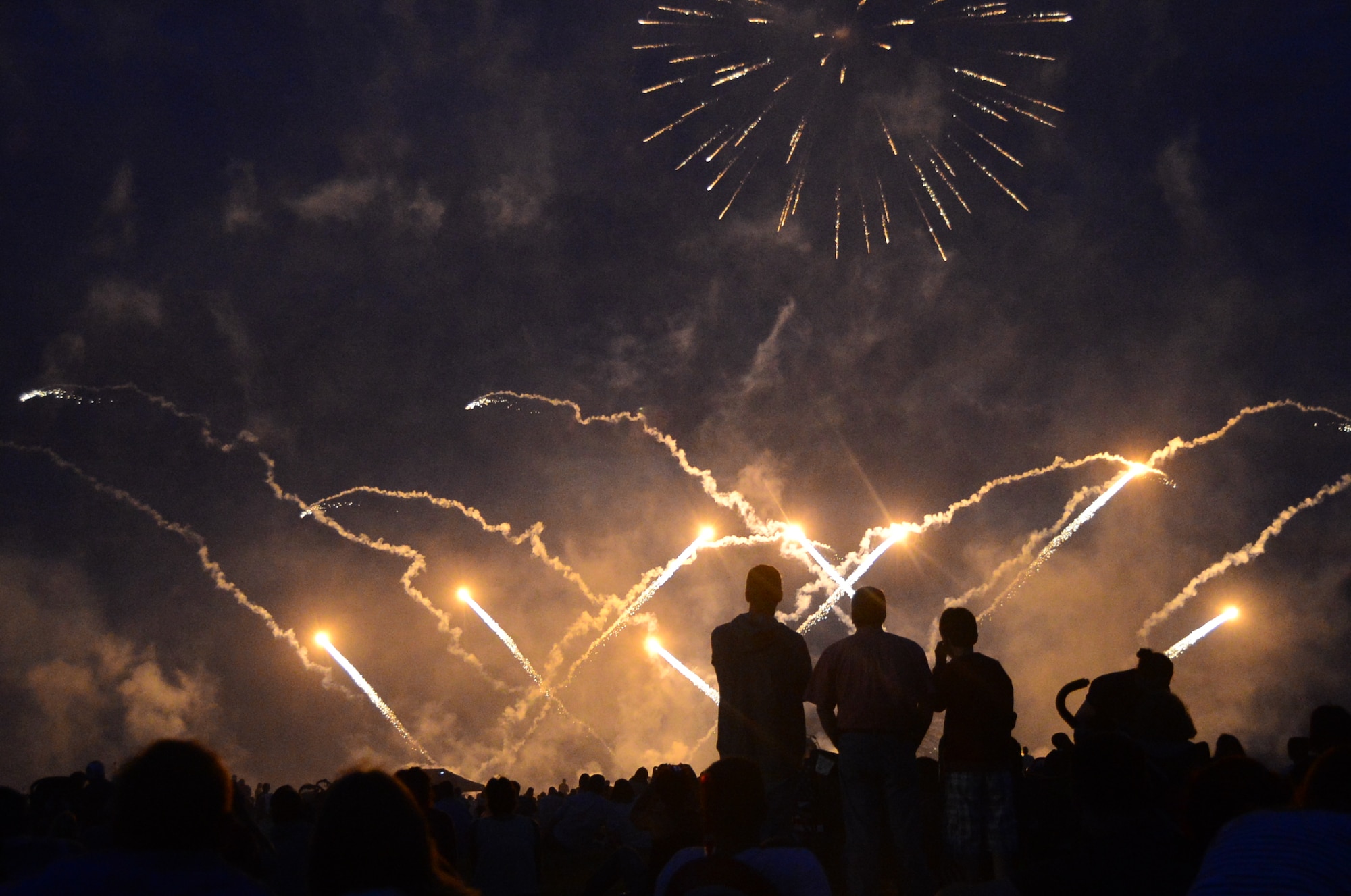 Royal Air Force Feltwell, England, hosted a celebration July 4, 2014. The free, public event featured many events and activities, including rides, games, food booths, an aerial demonstration from the RAF Red Arrows, and a fireworks display. (U.S. Air Force photo by Airman 1st Class Erin O’Shea/Released)