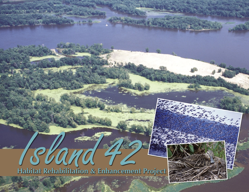 This is a 500-acre backwater complex, consisting of two miles of island, a berm to reduce sediment, and a small channel. The island protects the area from waves and current, thereby improving light penetration in the water and allowing plants to grow for the benefit of fish and wildlife. Dredging provided wintertime fish habitat. 
