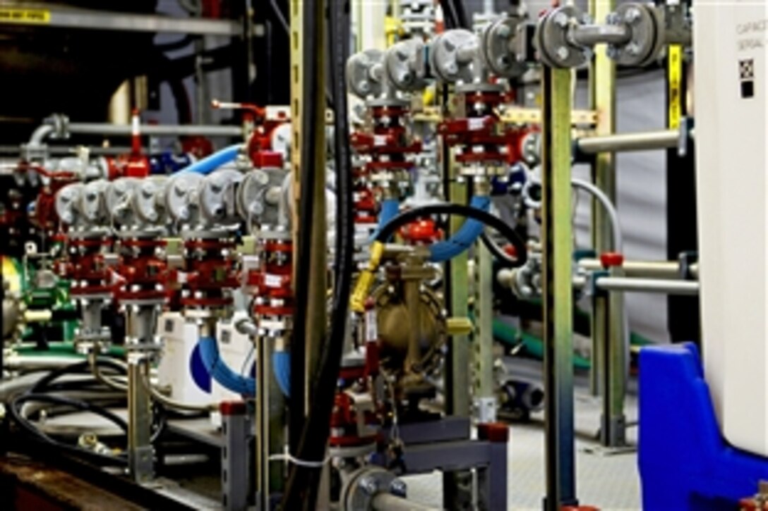 Teams aboard the M/V Cape Ray have begun neutralizing Syrian chemical materials, a Pentagon spokesman said, July 7, 2014. Take a virtual tour of the M/V Cape Ray in this DoD News video report. For additional videos and coverage, see the DoD Special Report: Cape Ray. 

