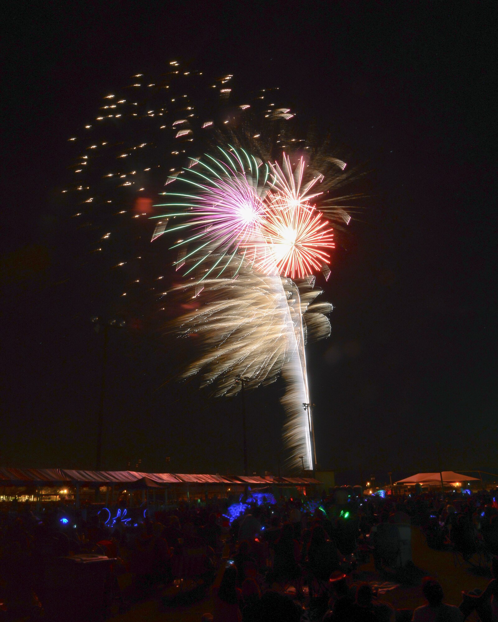 Despite the windy conditions, the fireworks extravaganza, which was accompanied by patriotic music, culminated the 2014 Freedom Fest at Edwards July 4. (U.S. Air Force photo by Jet Fabara)