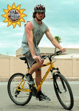 Airmen are reminded to wear the proper protection while operating a bicycle in order to reduce risk of injury in case of an unexpected incident. According to the National Highway Traffic Safety Administration in 2012, 726 pedal cyclists were killed and an additional 49,000 were injured which accounted for two percent of all traffic fatalities during the year. It is important to stay alert and protect oneself from unforeseen incidents as bicycles on the roadway are by law, vehicles with the same rights, and responsibilities as motorized vehicles.   (U.S. Air Force photo by Airman 1st Class Rachel Loftis)