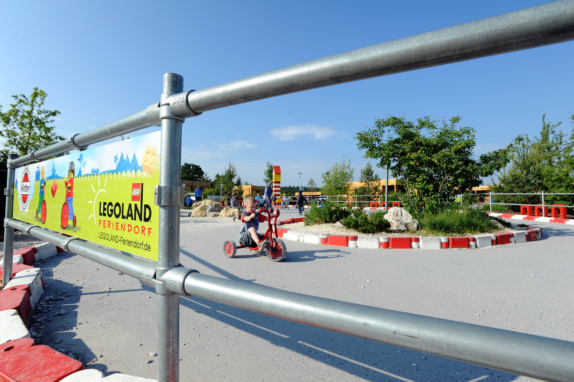 A small race track sits in the middle of the Legoland Resort complex in Gunzburg, Germany. Each bike on the track differs from the other. Some must be controlled with hands, some with feet, and others by building momentum with hands and feet. (U.S. Air Force photo/Staff Sgt. R.J. Biermann)