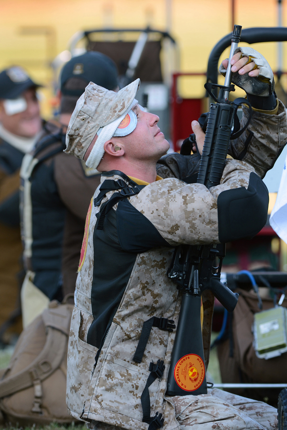 Marine Corps Lance Cpl. James Pennington prepares for the 2014