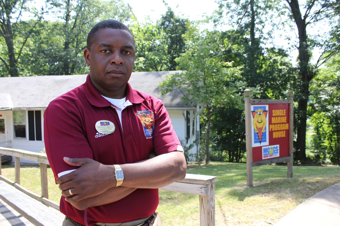 Michael Moore, the Single Marine Program’s new coordinator aboard Marine Corps Base Quantico, stands outside the SMP house June 2, 2014. Moore, a Marine veteran with close ties to Quantico’s military community, hopes to revitalize the SMP program and increase participation. 
