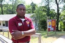 Michael Moore, the Single Marine Program’s new coordinator aboard Marine Corps Base Quantico, stands outside the SMP house June 2, 2014. Moore, a Marine veteran with close ties to Quantico’s military community, hopes to revitalize the SMP program and increase participation. 
