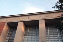 Early morning sun begins to steal across the front of Marine Corps Base Quantico’s Little Hall, July 8, 2014. Organizations have begun moving back into the left wing after renovations that lasted about a year and a half. 