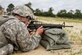 Spc. Keegan Carlson, a civil affairs specialist from Colorado Springs, with the 440th Civil Affairs Battalion, fires his weapon on the M16 zeroing range during the U.S. Army Reserve Best Warrior Competition at Joint Base McGuire-Dix-Lakehurst, New Jersey, June 25. (U.S. Army photo by Sgt. 1st Class Ryan C. Matson)
