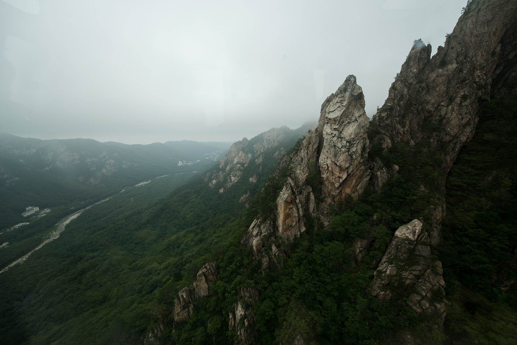 Seoraksan National Park in Sokcho, Republic of Korea, July 5, 2014. Entry to the park costs W3,500 for adults. There are numerous hiking trails of various distances from 1.5 to 16 kilometers. (U.S. Air Force photo by Staff Sgt. Jake Barreiro)