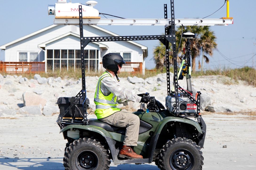 The Charleston District recently acquired a Light Detection and Ranging (LiDAR) system that allows us to get detailed imagery of the topography of our projects. The survey team mounted the LiDAR onto an ATV and created the RAMbLr (Rapid Assessment Mobile LiDAR) which enables them to take quick assessments of project conditions.
