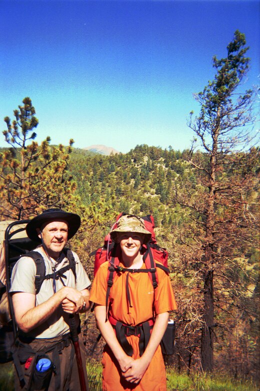 The Charleston District has nine Eagle Scouts in our approximately 250 employees. Each of these Eagle Scouts has a different story about their experience. Here, Sean McBride stands with his father on a hike at Philmont Scout Ranch.