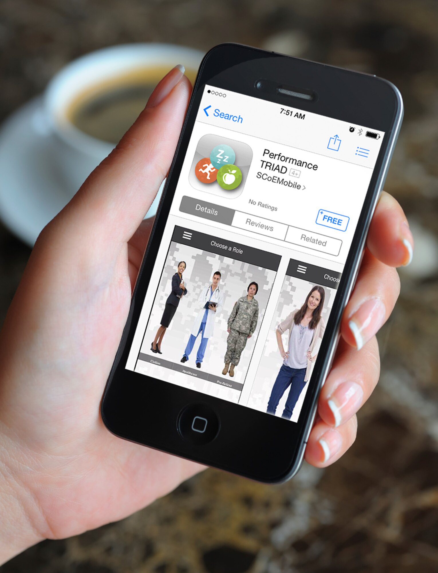The Performance Triad app is available for free. You can download the app for iPhones, iPads, Android devices, and Windows phones by searching for "Performance Triad. (U.S. Army photo)