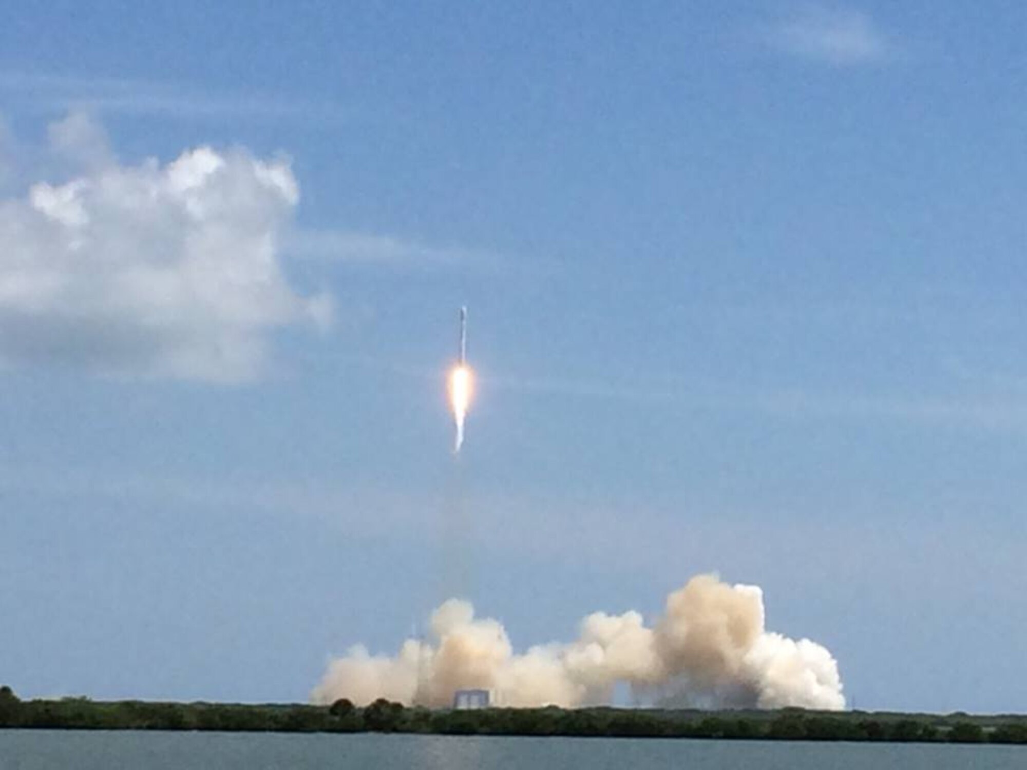 The 45th Space Wing supported Space Exploration Technologies' (SpaceX) successful launch of their Falcon 9 rocket carrying six second-generation ORBCOMM communications satellites from Space Launch Complex 40 here at 11:15 a.m. EDT July 14, 2014. (U.S. Air Force photo/Shawn Walleck)
