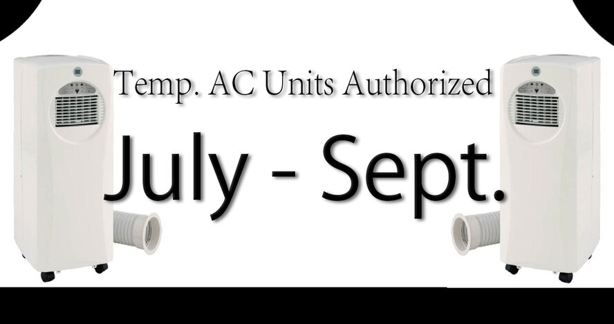 For the second summer in a row, residents of Misawa Air Base, Japan, are allowed to turn on their portable Air Conditioning units from July 15 through September 2014. However, residents are reminded that the use of only one AC unit per household is currently permitted. (Misawa Air Base Public Affairs graphic)
