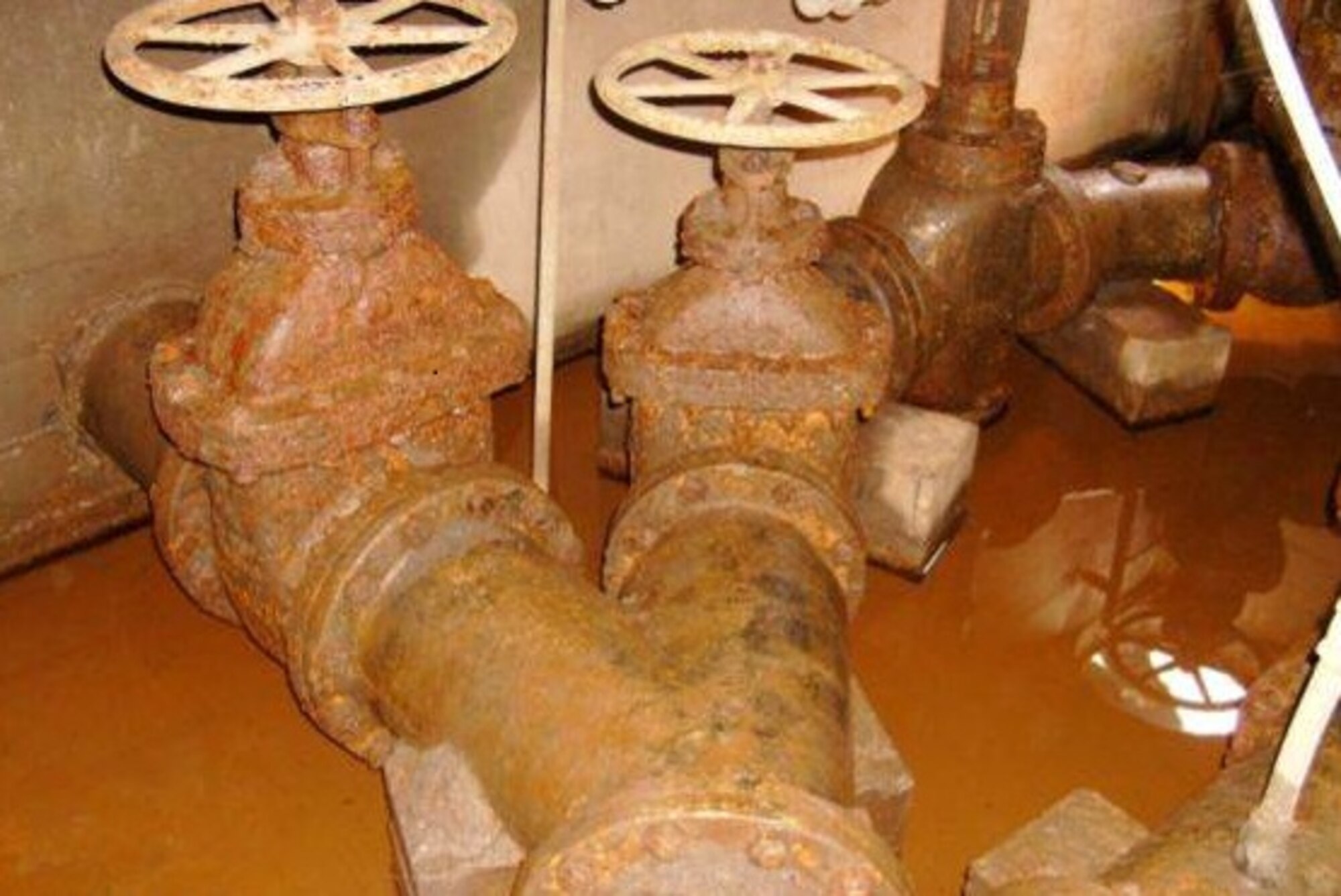 A water system in disrepair, like the one shown, is a thing of the past at Scott Air Force Base, Ill. Thanks to a 50-year utilities privatization contract, more than 95,000 feet of water distribution lines in the 245,000 lineal feet system have been replaced. (Courtesy photo)