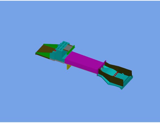 Three dimensional models are improving the Tulsa District's ability to plan Civil Works projects. The image is of the outlet works at Addicks and Barker Dam in Texas. This image was converted from a three dimensional model designed by Adam Smith.