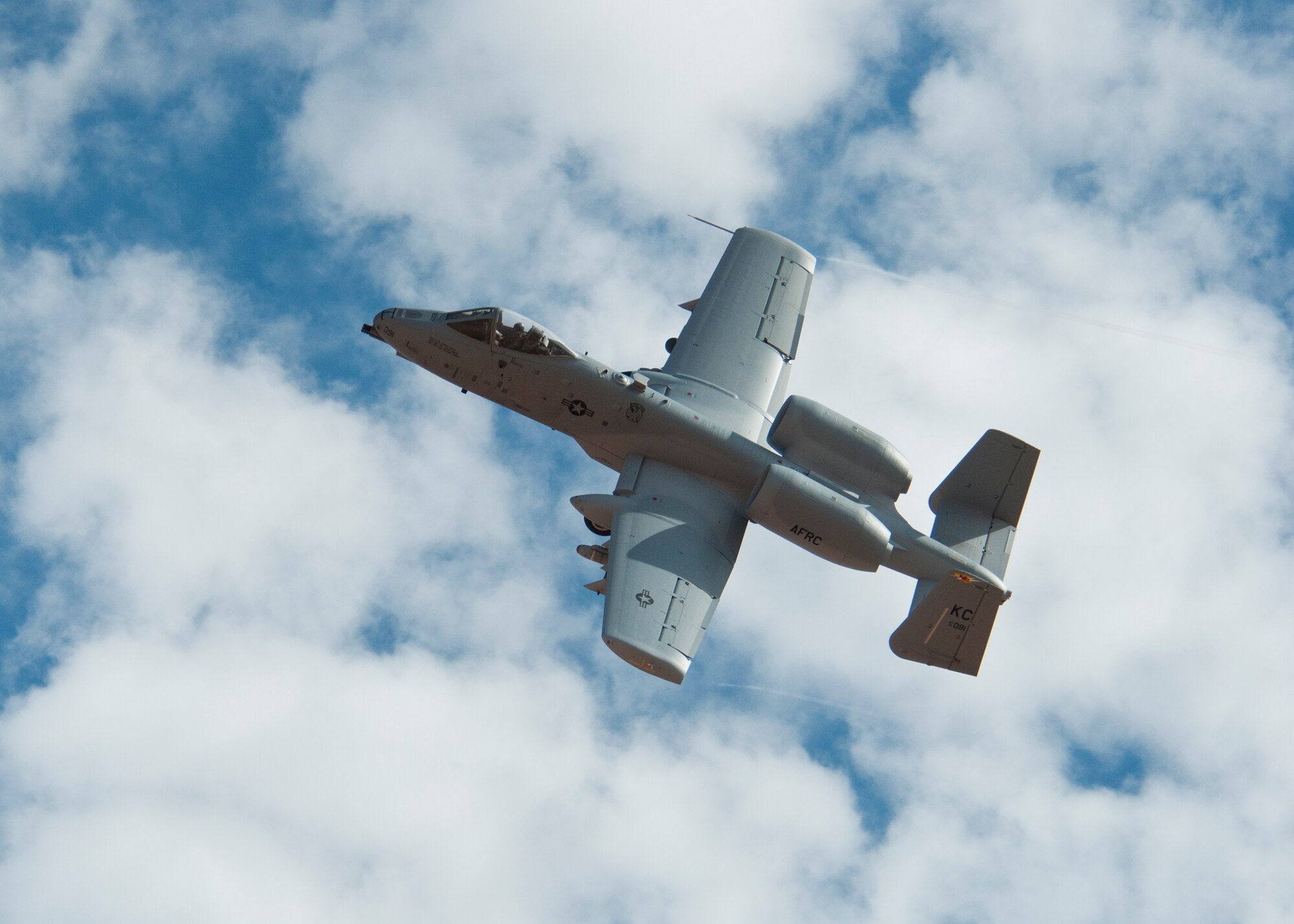 An A-10 Thunderbolt II flies during the 2014 Hawgsmoke competition July 10, 2014, at the Barry M. Goldwater Range II in Tucson, Ariz. Hawgsmoke is a biennial worldwide A-10 bombing, missile, and tactical gunnery competition, which was derived from the discontinued “Gunsmoke” Air Force Worldwide Gunnery Competition. The inaugural Hawgsmoke was in 2000 at the Alpena Combat Readiness Training Center in Michigan. (U.S. Air Force photo/Capt. Susan Harrington)