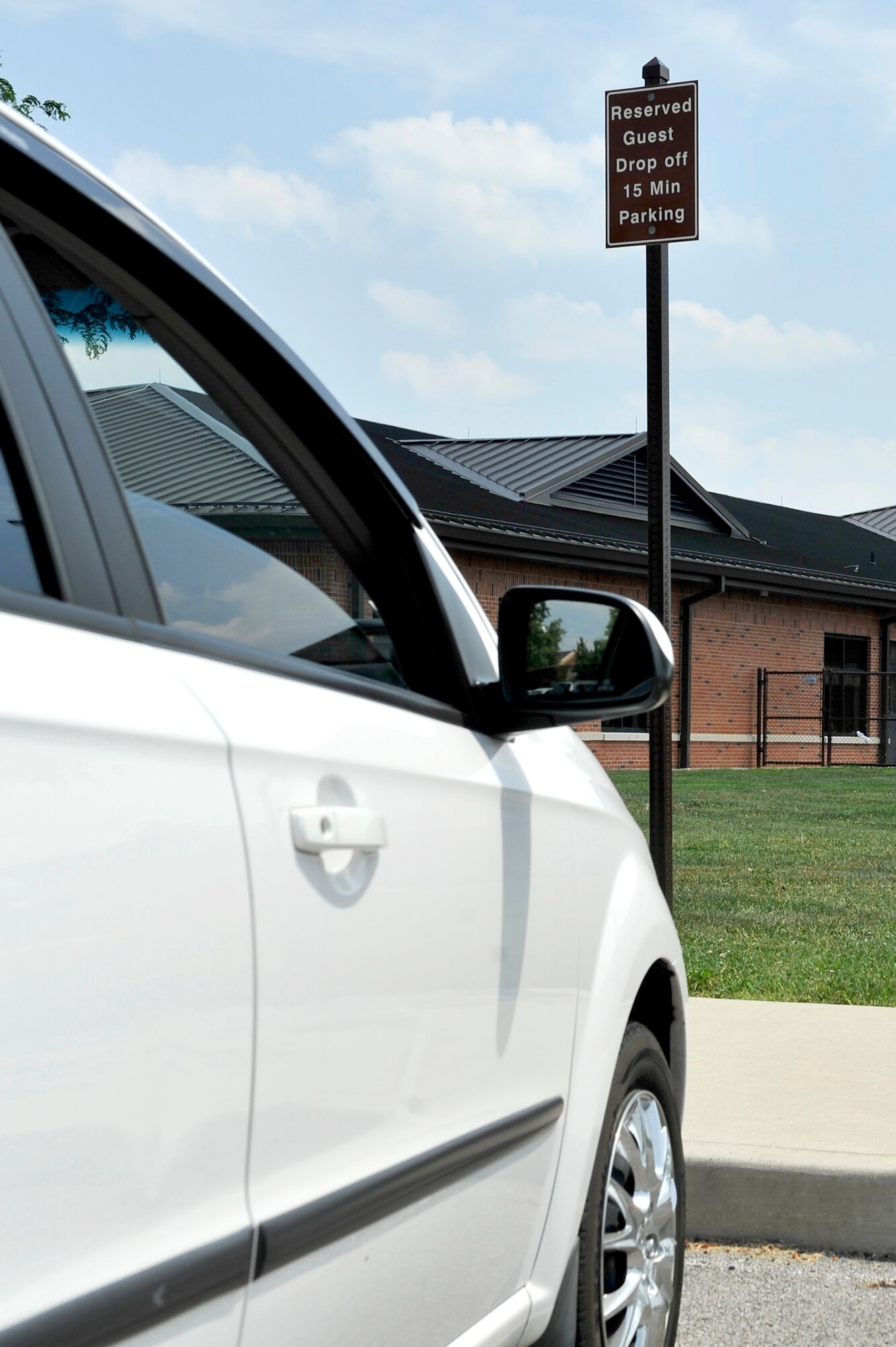 Many parents, who use the parking spaces at the Child Development Center Monday through Friday, are complaining about limit parking due to an ongoing problem. Members of Team Scott participating in physical training are parking in reserved parking spaces for the staff and patrons of the CDC. Members are allowed to park in the front parking lot of the dining facility and the James Sports Center. (U.S. Air Force photo/ Airman 1st Class Kiana Brothers)