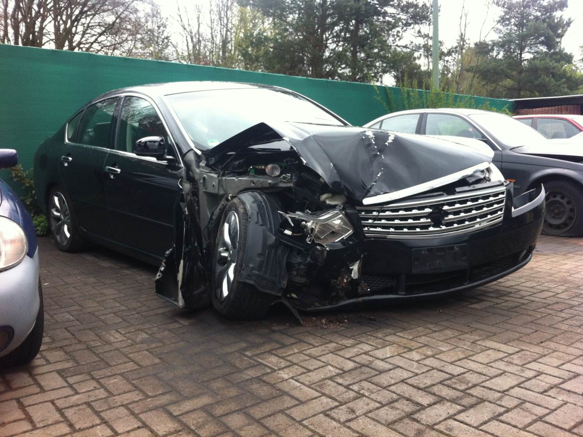 1st Lt. Justin Leo's wrecked vehicle after his accident in Germany. Leo is a member of the Airman-to-Airman Safety Advisory Council, an Air Force Chief of Safety peer-to-peer program of Airmen who share their experiences with life-changing mishaps in support of the Air Force mishap prevention program. (Courtesy Photo)
