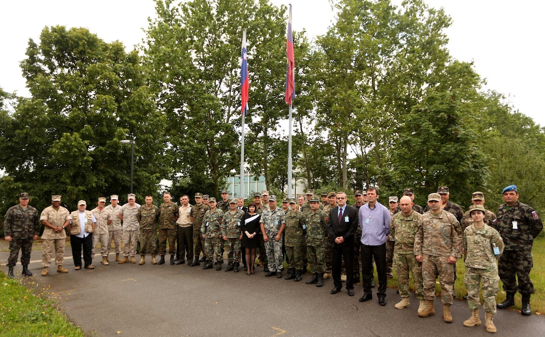 Eleven nations gathered for a logistics conference at the Slovenian Ministry of Defense in Ljubljana, Slovenia, July 1. The attendees discussed structure, interoperability and humanitarian assistance and disaster relief in order to further each country's knowledge and set up lasting relationships.
