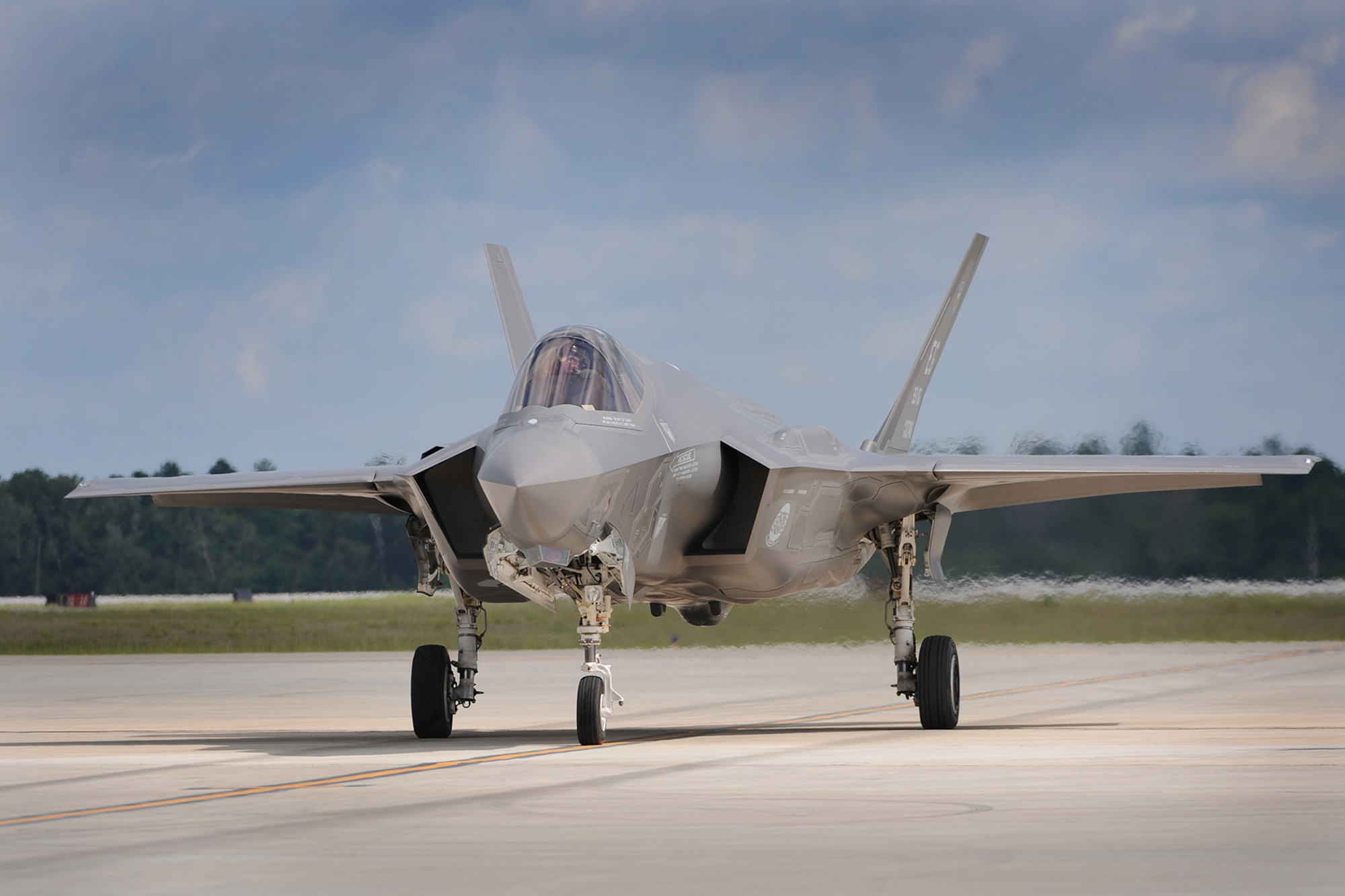 An F-35A on the flightline at Eglin Air Force Base, Fla. (Air Force photo/Marvin Lynchard)