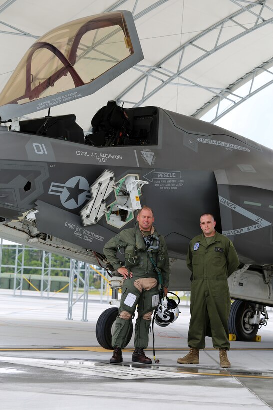 The first F-35B Lightning II Joint Strike Fighter assigned to Marine Fighter Attack Training Squadron 501 arrived at Marine Corps Air Station Beaufort, July 17. The aircraft is the first to join VMFAT-501 at MCAS Beaufort since relocating from Eglin Air Force Base, Fla. last week.The F-35B Lightning II Joint Strike Fighter will replace the Marine Corps' aging legacy tactical fleet. In addition to replacing the F/A-18A-D Hornet, the Marine Corps will replace the AV-8B Harrier and EA-6B Prowler. The integration of the F-35B Lightning II Joint Strike Fighter into the Marine Corps' arsenal provides the dominant, multi-role, fifth-generation capabilities needed across the full spectrum of combat operations to deter potential adversaries and enable future naval aviation power projection.