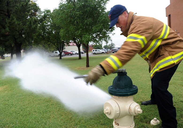 Vance Fire Department tests fire hydrants > Vance Air Force Base