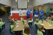 Patti Schnaubect, instructor, tells biblical stories to pre-school students during vacation bible school  June 26 at Joint Base San Antonio-Randolph.  Schnaubect has instructed at VBS for 11 years. (U.S. Air Force photo by Joel Martinez/Released)