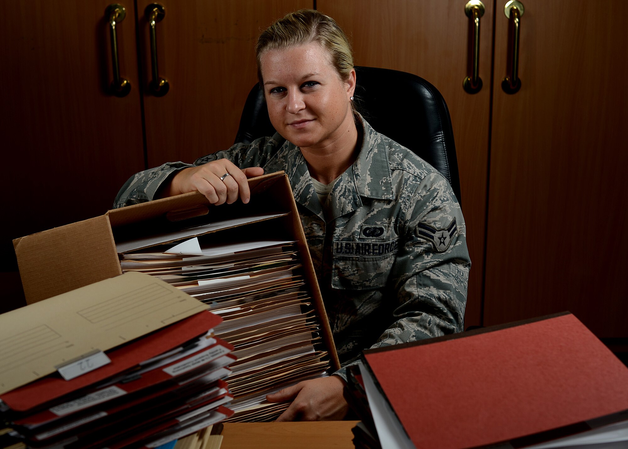 U.S. Air Force Airman 1st Class Tessa Boyea, 52nd Contracting Squadron contract specialist, is the Super Saber Performer for the week of July 17 - 23. (U.S. Air Force photo by Airman 1st Class Kyle Gese/Released)
