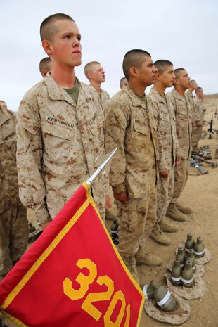 Recruit Esteban AldereteGonzalez, Platoon 3201, India Company, 3rd Recruit Training Battalion, stands in formation after completing the Confidence Chamber at Marine Corps Base Camp Pendleton, Calif., July 14. AldereteGonzalez is a Fonatana, Calif., native and was recruited out of Recruiting Substation Fonatana, Calif.