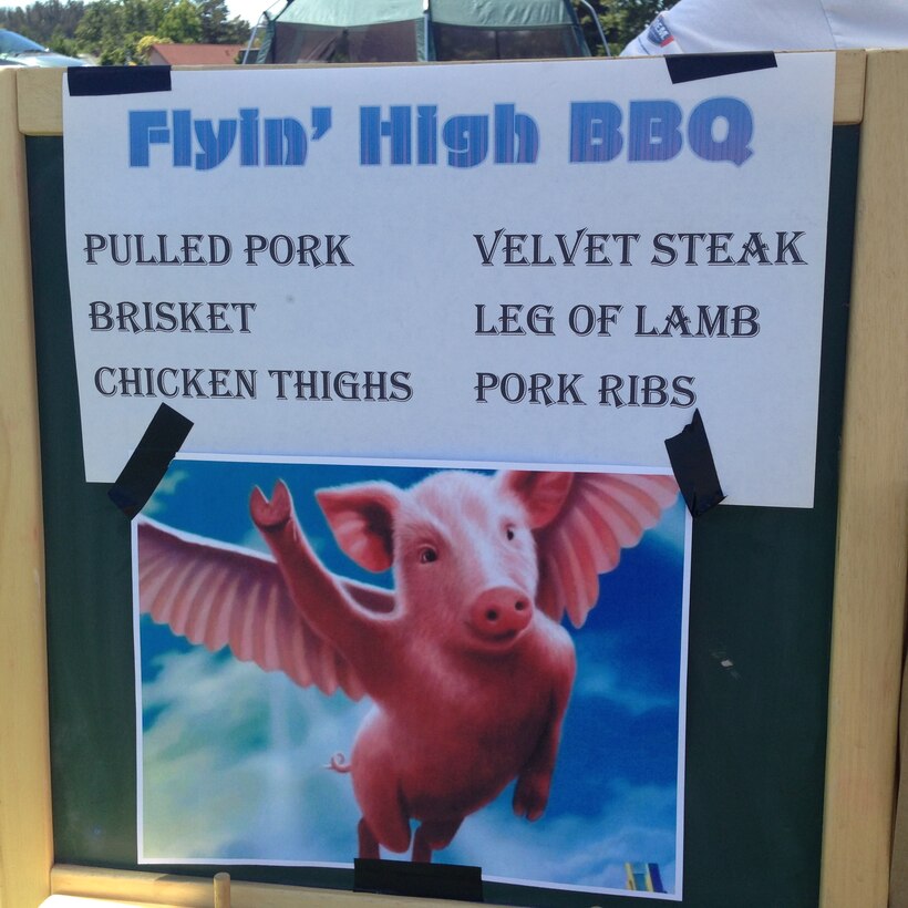 Led by SSgt Brandon May, Travis AFB team "Flyin' High" competed at the
Wine Country Big BBQ competition in Rohnert Park on July 12th.  They served
samples of six kinds of barbecue to some 1300 attendees. (U.S. Air Force
photo/MSgt Sherry Garza)

