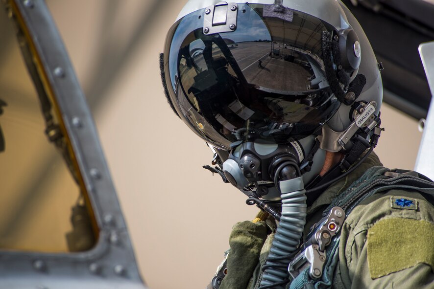U.S. Air Force Lt. Col. David Rayman, 75th Fighter Squadron commander, conducts preflight checks at Moody Air Force Base, Ga., July 17, 2014. The flight put Rayman past the 3,000-hour mark in the A-10C Thunderbolt II. (U.S. Air Force photo by Airman 1st Class Ryan Callaghan/Released)