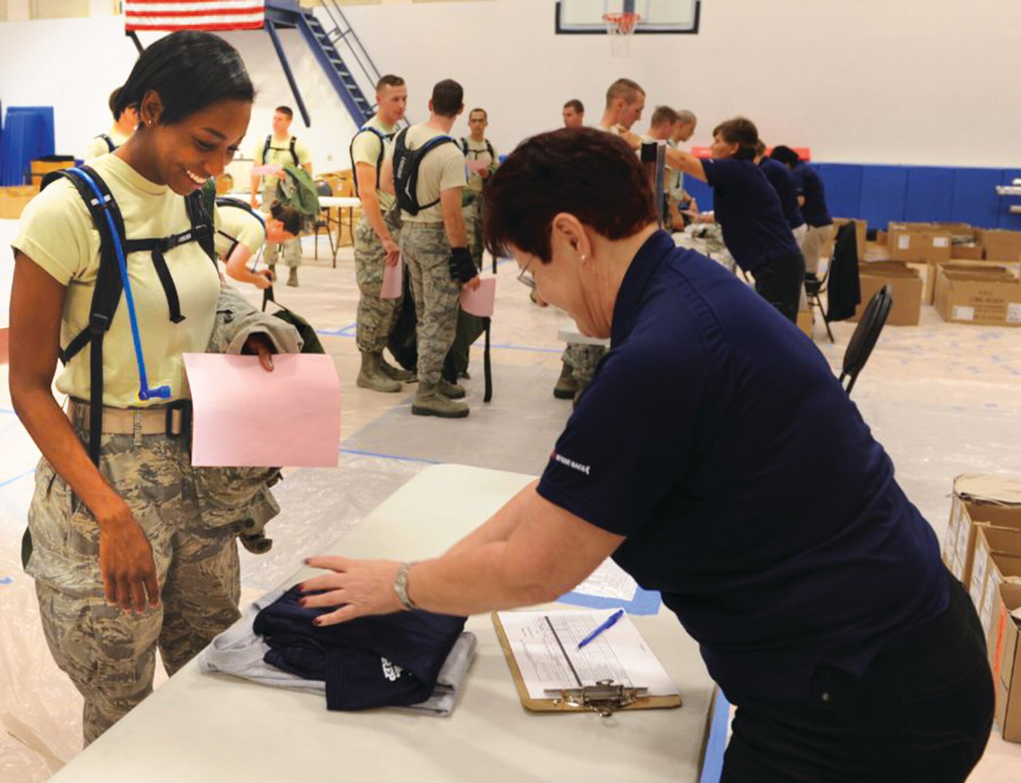 Veronique Henry, a prior-enlisted Airmen, inprocesses at the Academy’s Preparatory school July 15. She’s one of more than 50 prior-enlisted Airmen to be accepted into the Prep School. (U.S. Air Force/Courtesy photo)