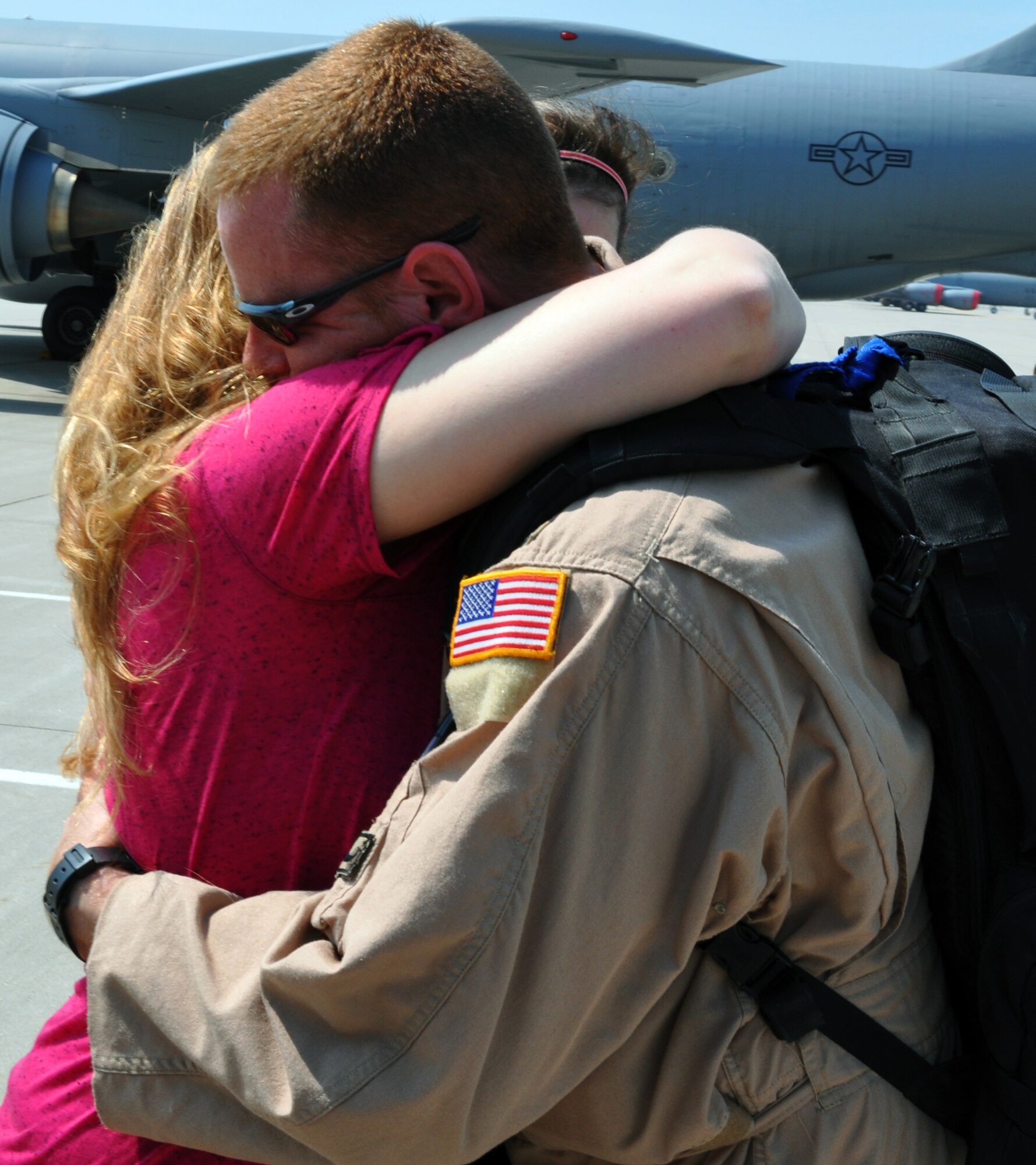 Members of the Air Force Reserve 931st Air Refueling Group are welcomed home to McConnell Air Force Base, Kan., July 21, 2014.  The Citizen Airmen had served a 60-day deployment to Al Udeid Air Base, Qatar, as part of the 379th Air Expeditionary Wing.  (U.S. Air Force photo by Capt. Zach Anderson)      