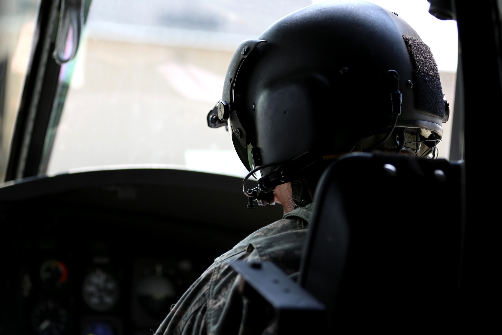 U.S. Army Capt. Nick Steele, operations officer, 5-159th General Support Aviation Battalion, 244th Aviation Brigade prepares for takeoff for a vision recognition training flight out Felker Army Airfield at Fort Eustis, Va., July 8, 2014. A vision recognition training flight is a flight where the pilot uses landmarks, roads and waterways to navigate the helicopter.  The 5-159th GSAB is a part of Task Force Aviation, a component of Joint Task Force Civil Support. Task Force Aviation is the only aviation brigade in the Army Reserves. Their mission is to provide command and control of aviation assets to support JTF-CS. JTF-CS anticipates, plans and prepares for chemical, biological, radiological and nuclear defense support to civil authorities response operations. (DOD photo by U.S. Marine Corps Gunnery Sgt. Helen Searcy/Released)