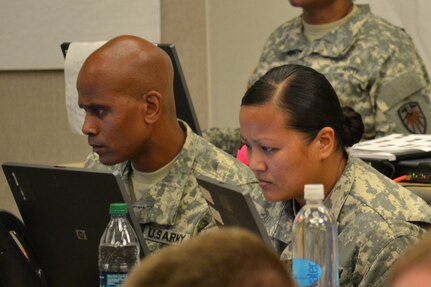 Soldiers from a Cyber Protection Team participate in Cyber Guard 14-1, a joint and interagency exercise designed to test coordination and tactical-level operations to protect, prevent, mitigate and recover from a domestic cyberspace incident, June 30, 2014, at the FBI National Academy in Quantico, Va. CPTs traditionally defend DoD information networks, but can defend other infrastructure when authorized. Three CPTs participated in this year’s Cyber Guard. 