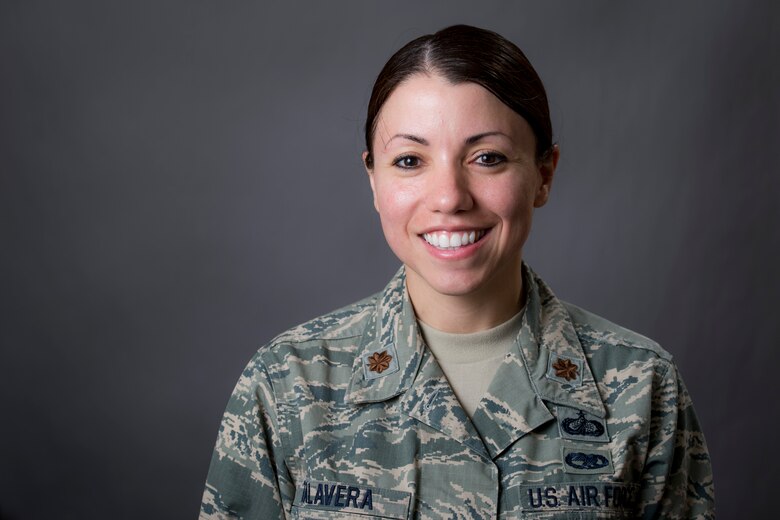 Deployed photograph of Maj. Lillian Talavera. (U.S. Air Force photo by Staff Sgt. Jeremy Bowcock)