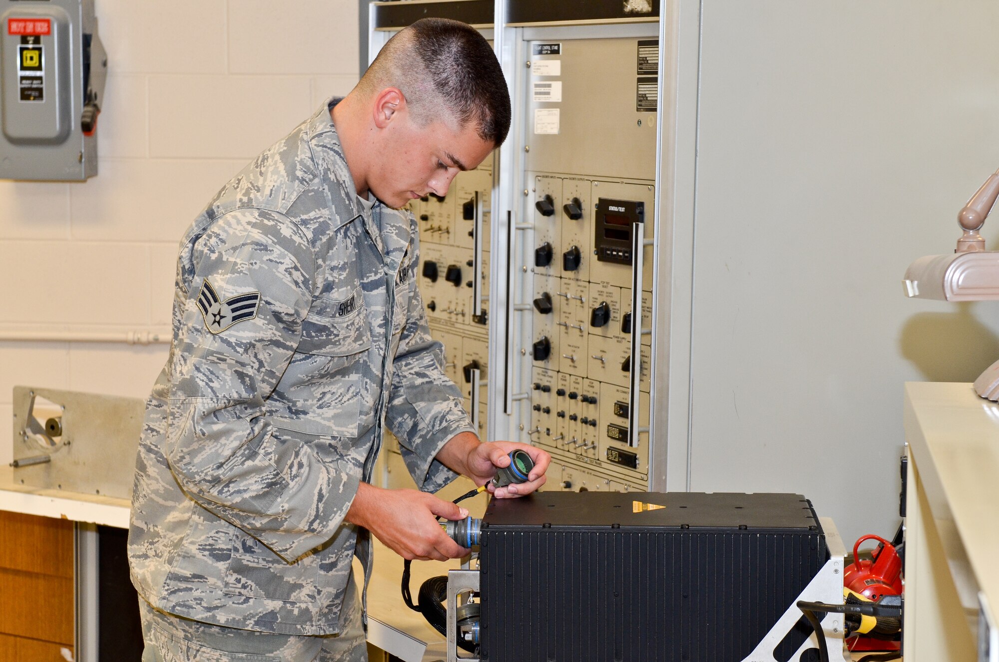Senior Airman Brendon Sheiry an Airman from the 117th Air Refueling Wing rescued a young woman attempting to escape from a group of intoxicated men in April.
Sheiry answered the call of heroism by standing up to the group; one of which had a grip of the woman by the arm trying to force her to go with them.  The woman looked at Sheiry straight in the eye and said, “Don’t let them take me.”       
(Air National Guard Photo By: MSgt David Maxwell/Released)